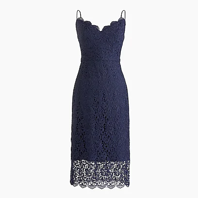 JCrew促销Spaghetti-strap dress in guipure lace