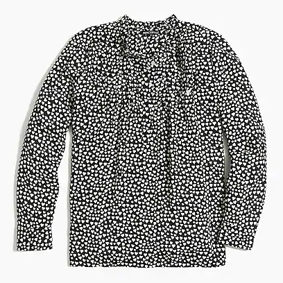 JCrew工厂店Printed pintuck popover