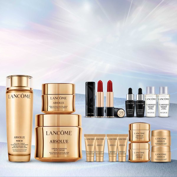 Lancome 菁纯面霜+眼霜+精华水套装 又降！价值$1052=3.8折 待补货