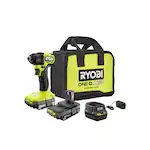 Ryobi 18v HP 无刷紧凑型 1/4 英寸冲击驱动器套件，带 (2) 1.5Ah 电池 $118.00