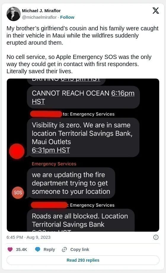 55人死亡，1000人失联！夏威夷末日大火依旧失控！iphone14救下一家人